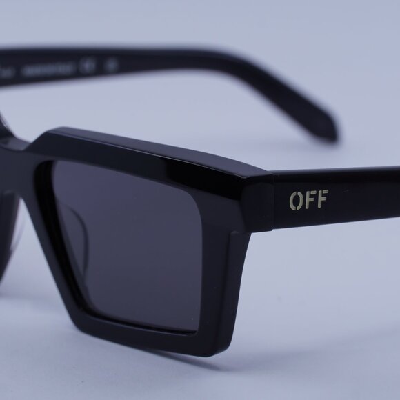 Off-White OERI142 WINDSOR 1007 Sunglasses Black Square Frame, Dark Grey Lenses - Picture 4 of 10